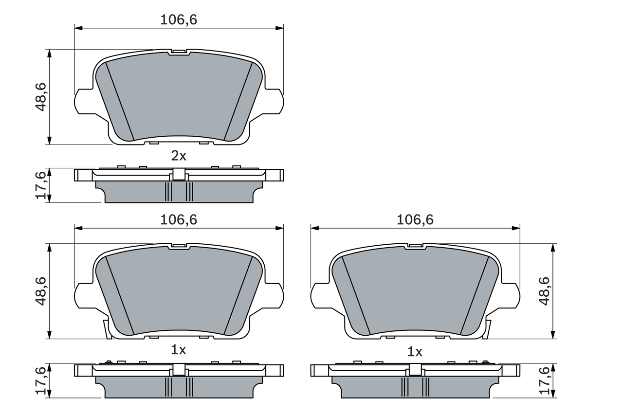 Brake Pad Set, disc brake - 0 986 424 872 BOSCH