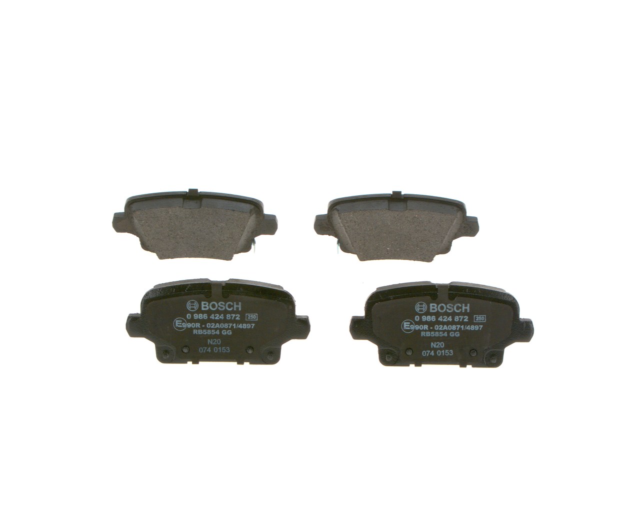 Brake Pad Set, disc brake - 0 986 424 872 BOSCH