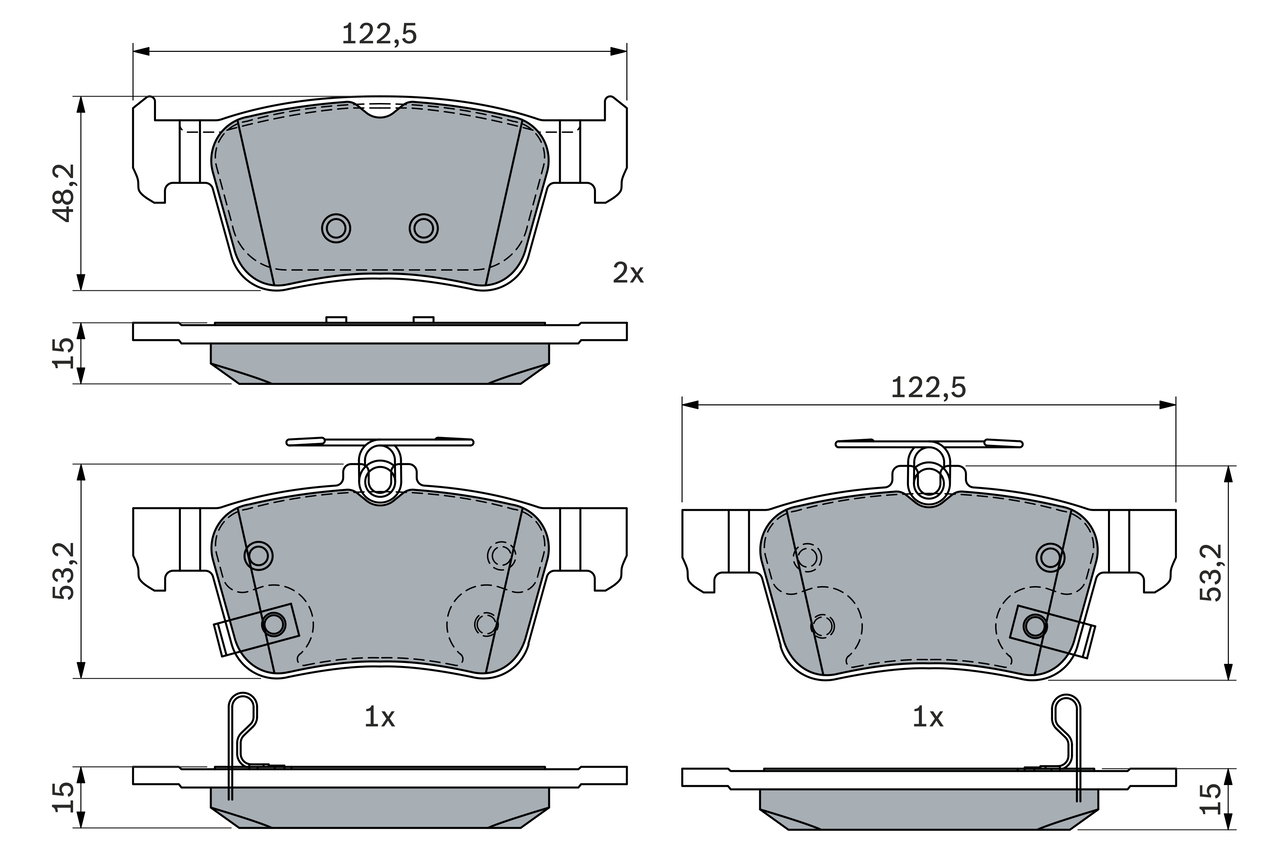 Brake Pad Set, disc brake - 0 986 424 879 BOSCH
