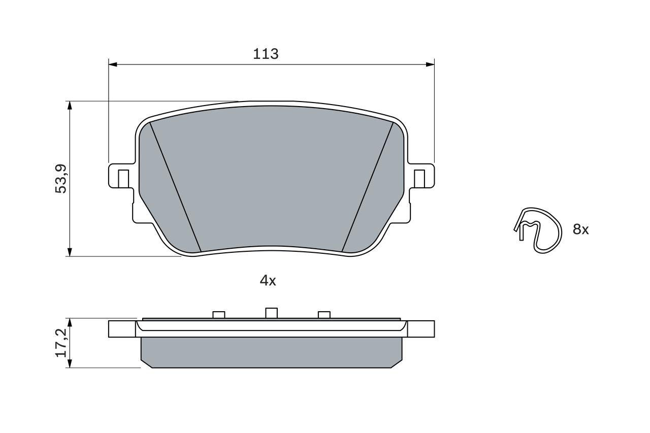 Brake Pad Set, disc brake - 0 986 424 890 BOSCH