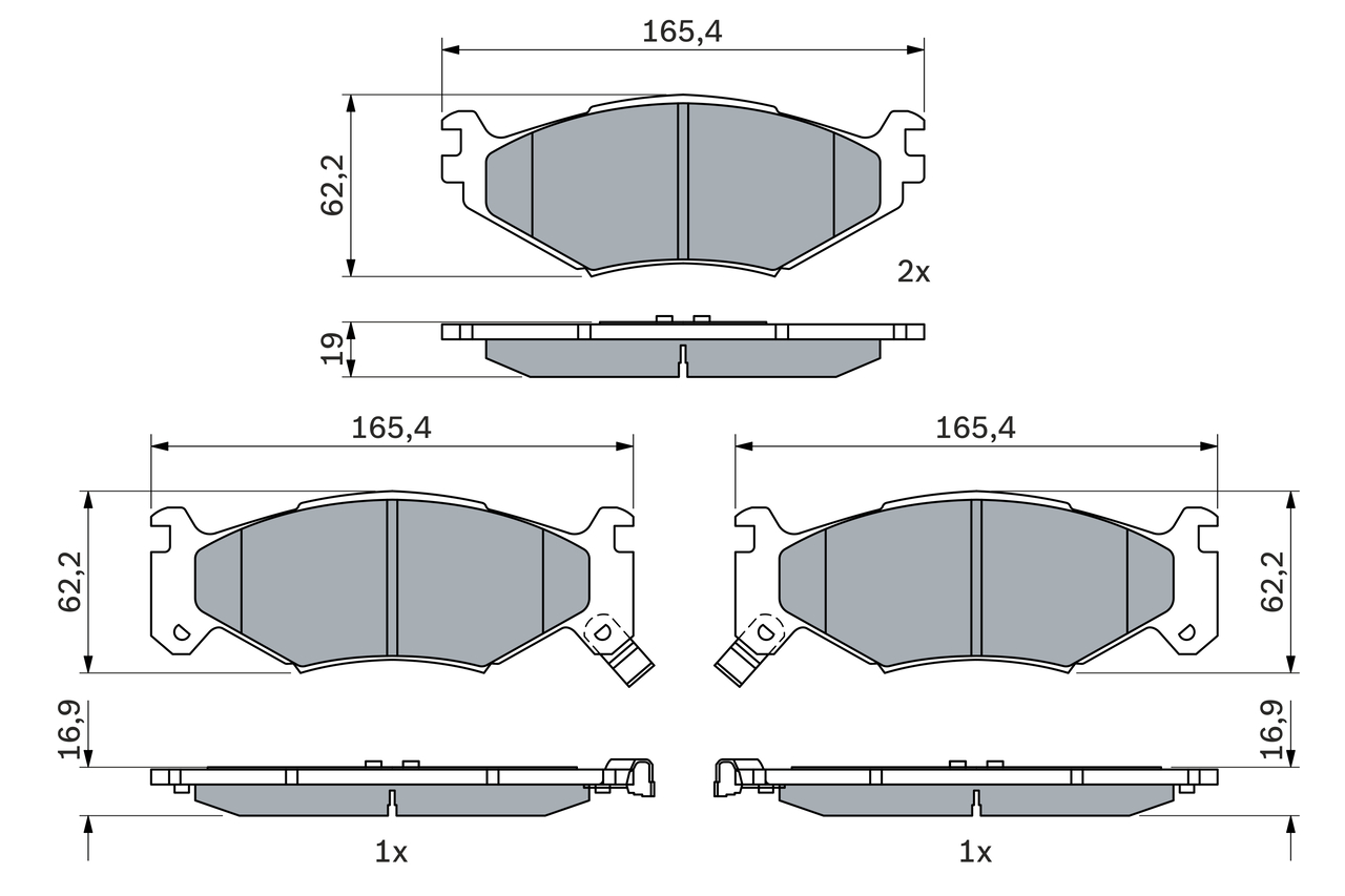 Комплект тормозных колодок, дисковый тормоз - 0 986 424 892 BOSCH