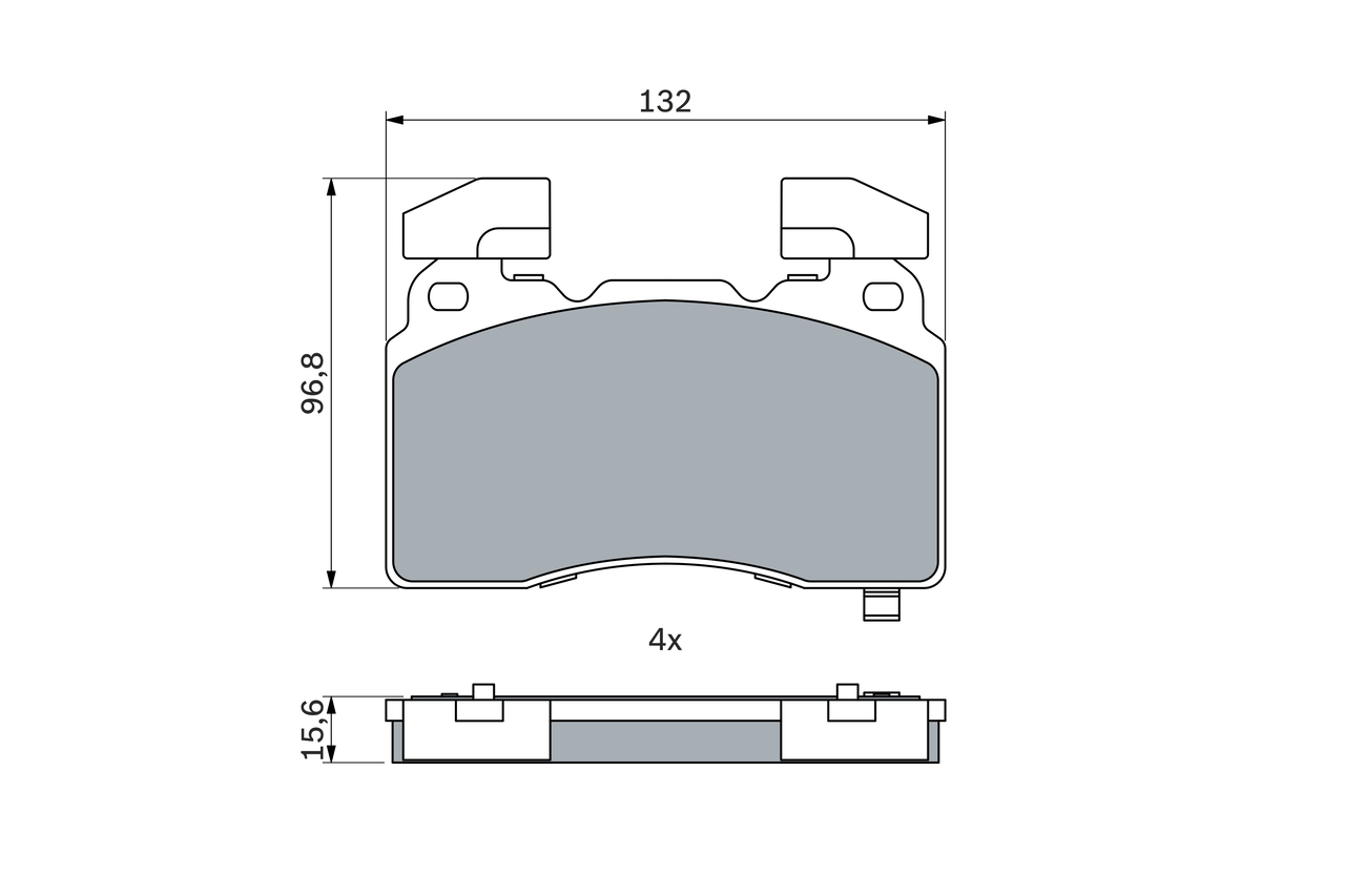 Brake Pad Set, disc brake - 0 986 424 894 BOSCH