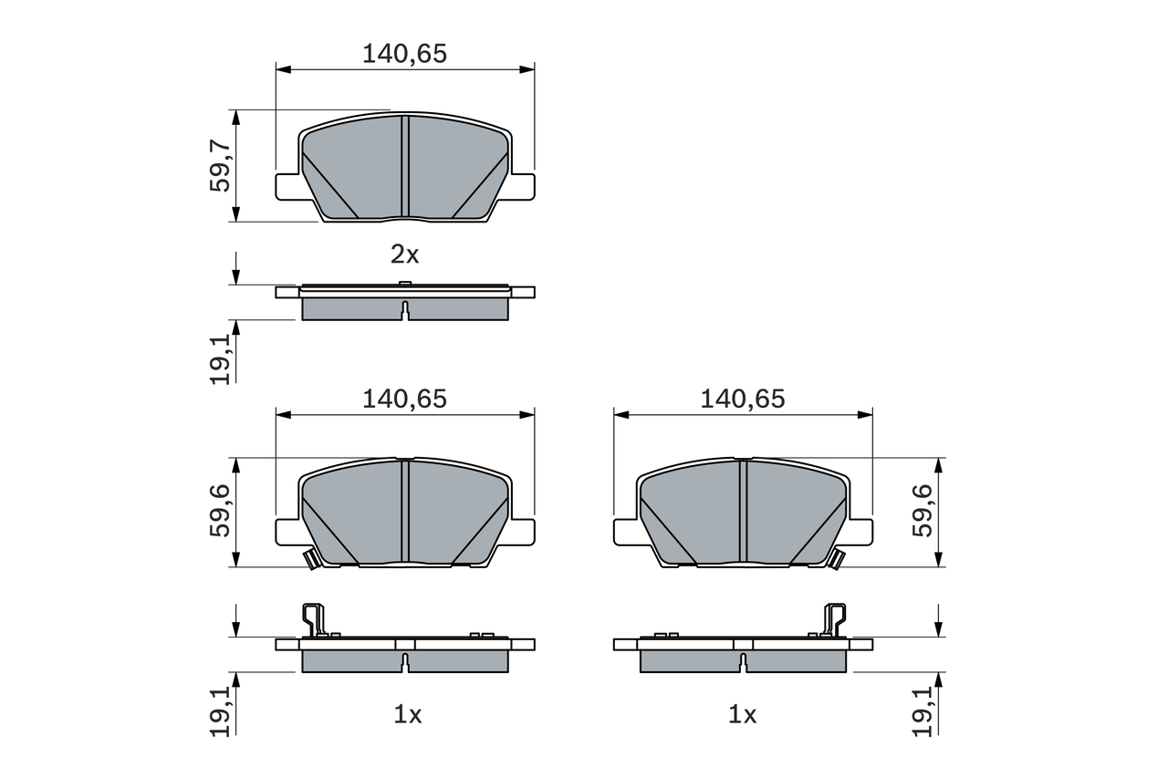 Brake Pad Set, disc brake - 0 986 424 896 BOSCH