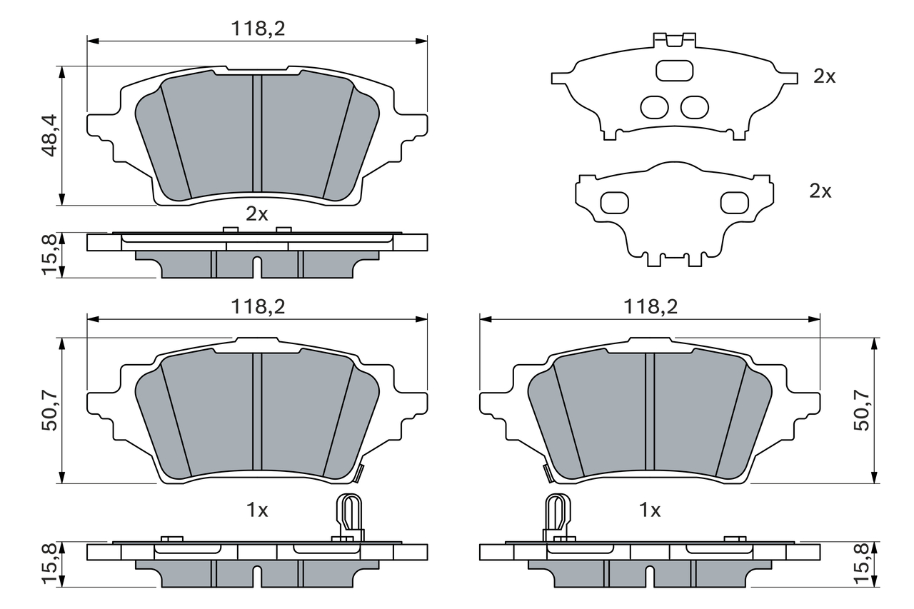 Brake Pad Set, disc brake - 0 986 424 911 BOSCH