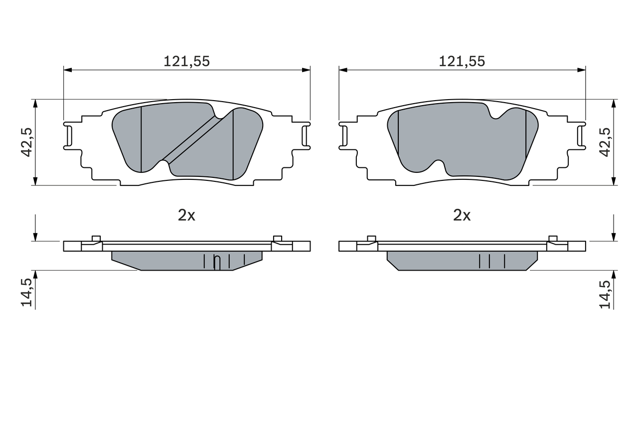 Brake Pad Set, disc brake - 0 986 424 912 BOSCH