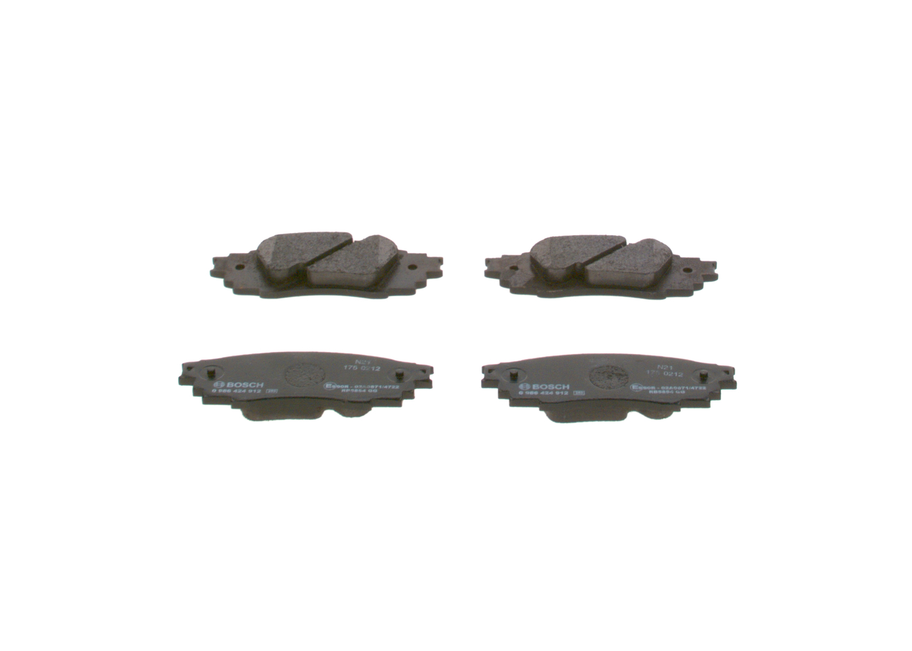 Brake Pad Set, disc brake - 0 986 424 912 BOSCH