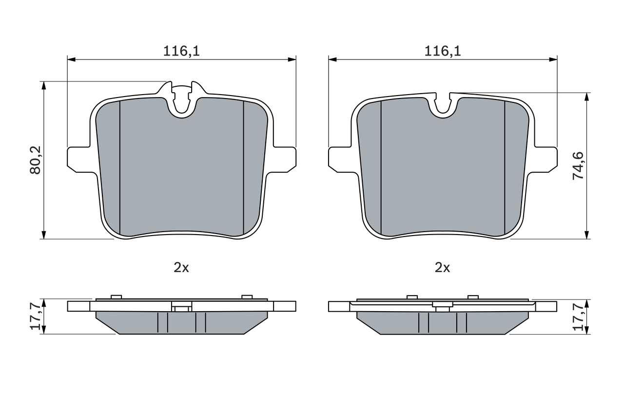 Brake Pad Set, disc brake - 0 986 424 923 BOSCH
