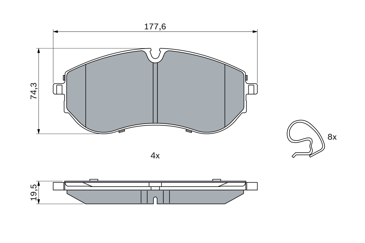 Brake Pad Set, disc brake - 0 986 424 931 BOSCH