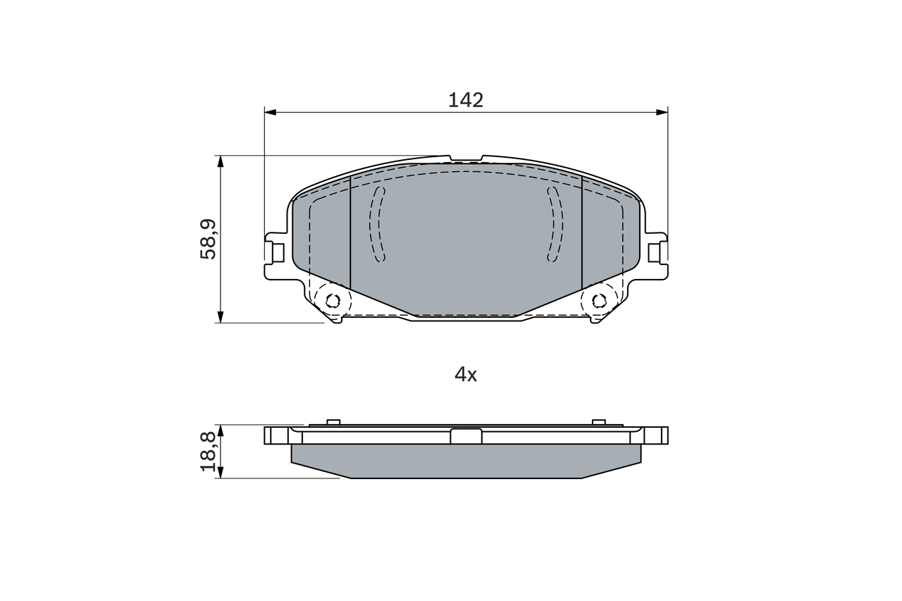 Brake Pad Set, disc brake - 0 986 424 939 BOSCH