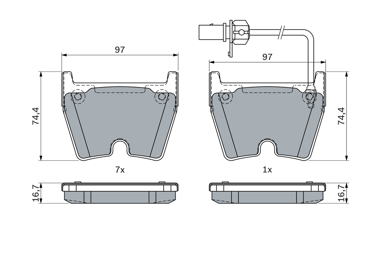 Brake Pad Set, disc brake - 0 986 424 949 BOSCH