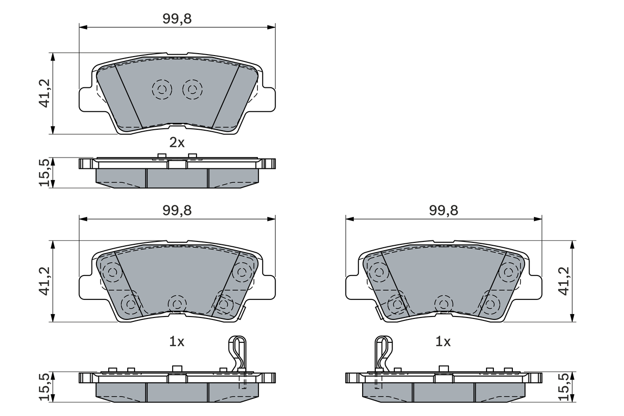 Brake Pad Set, disc brake - 0 986 424 959 BOSCH