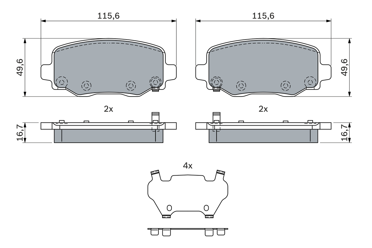 Brake Pad Set, disc brake - 0 986 424 961 BOSCH