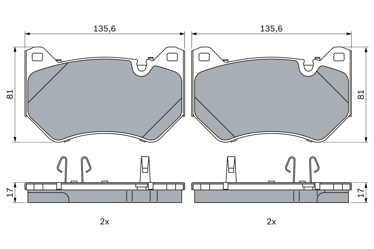 Brake Pad Set, disc brake - 0 986 424 965 BOSCH