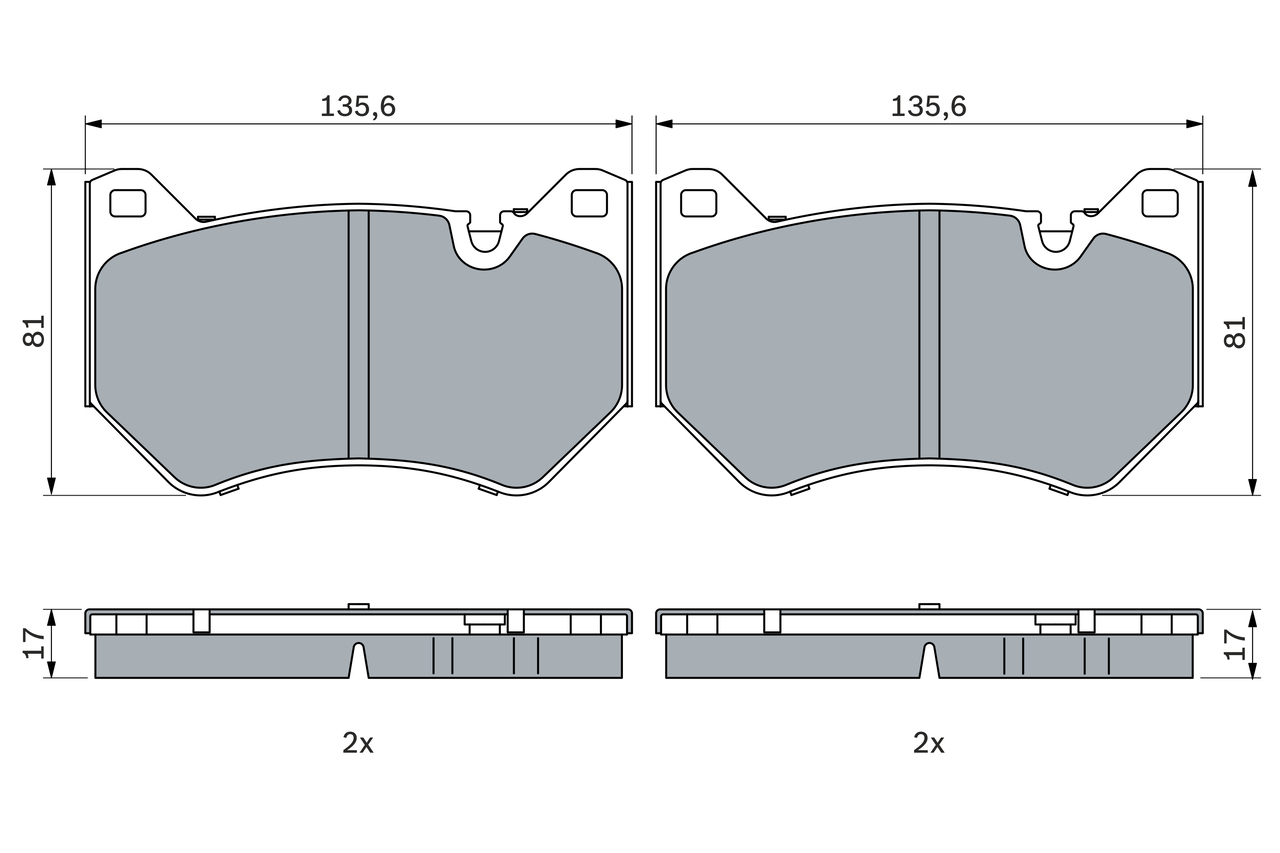 Brake Pad Set, disc brake - 0 986 424 966 BOSCH