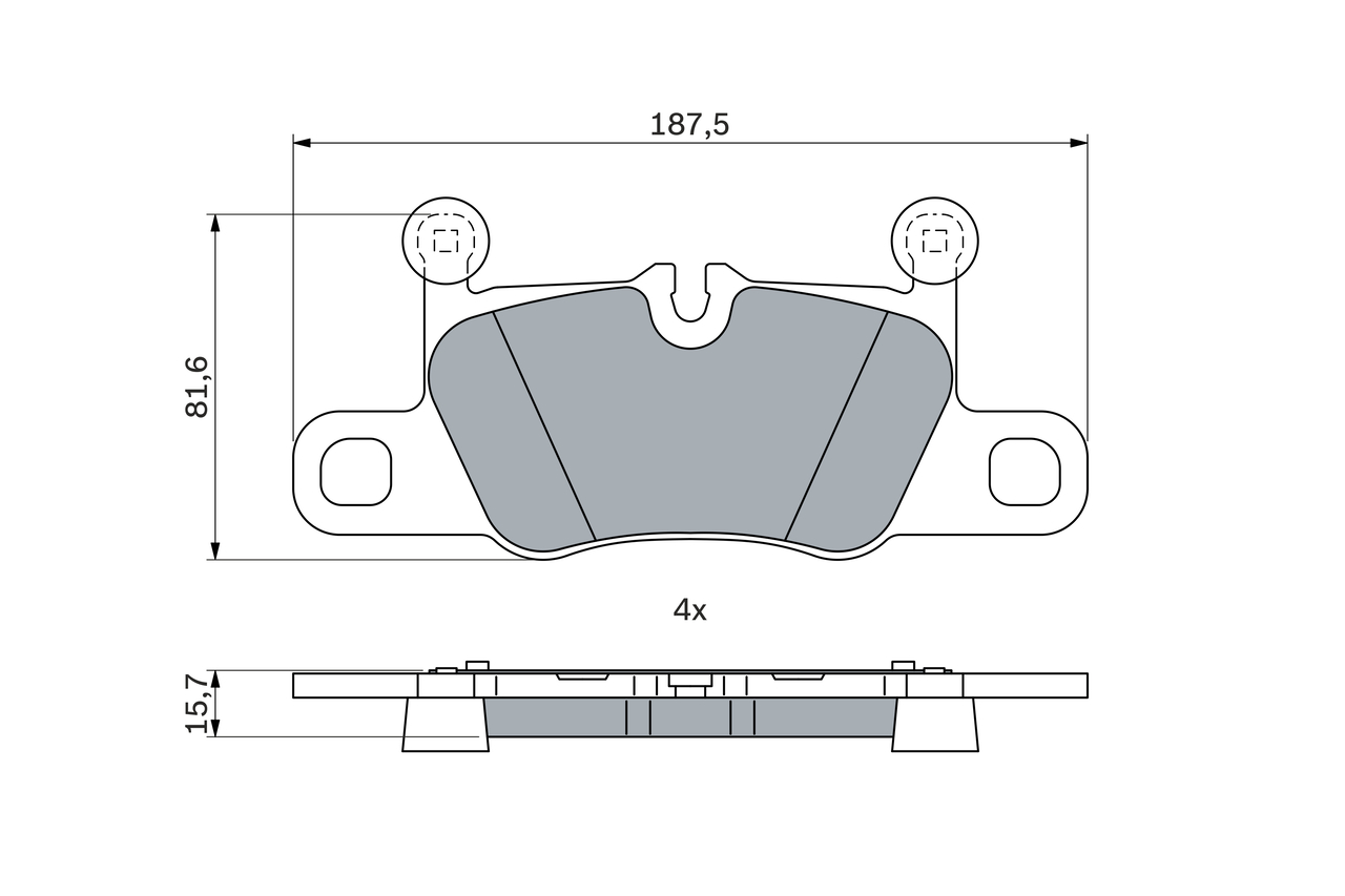 Brake Pad Set, disc brake - 0 986 424 971 BOSCH