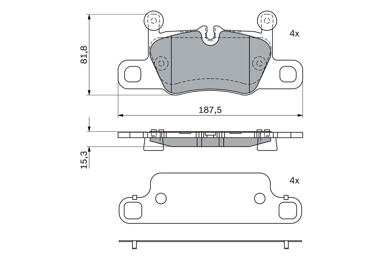 Brake Pad Set, disc brake - 0 986 424 972 BOSCH