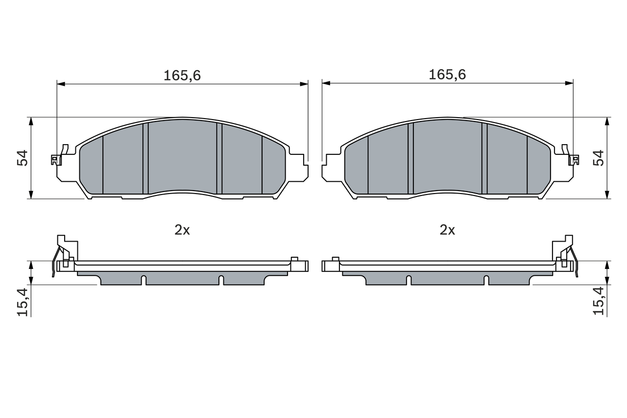 Brake Pad Set, disc brake - 0 986 424 973 BOSCH