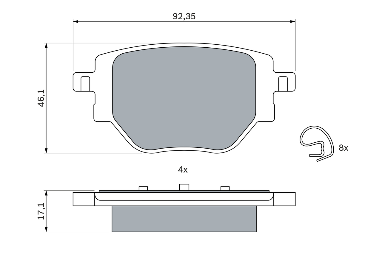 Brake Pad Set, disc brake - 0 986 424 988 BOSCH