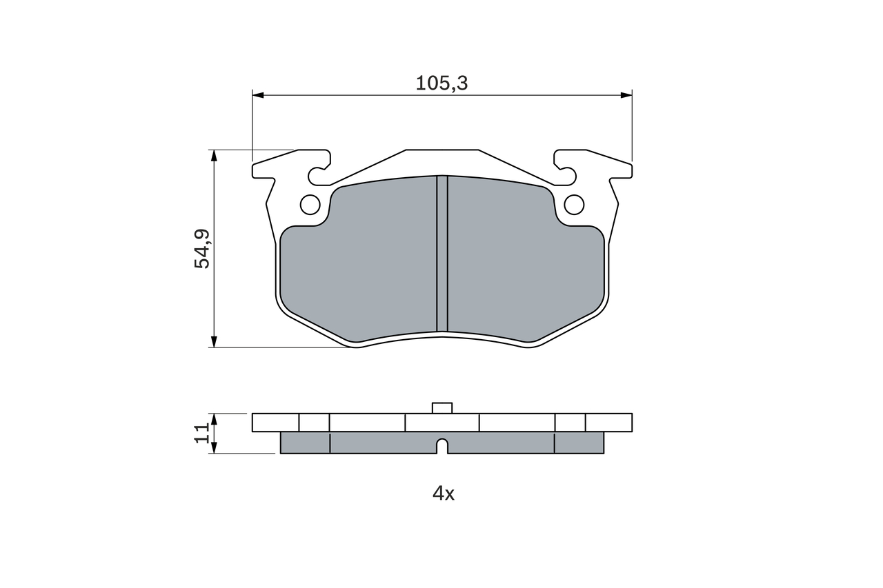 Brake Pad Set, disc brake - 0 986 424 992 BOSCH