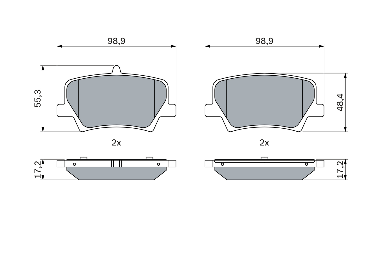 Brake Pad Set, disc brake - 0 986 424 996 BOSCH