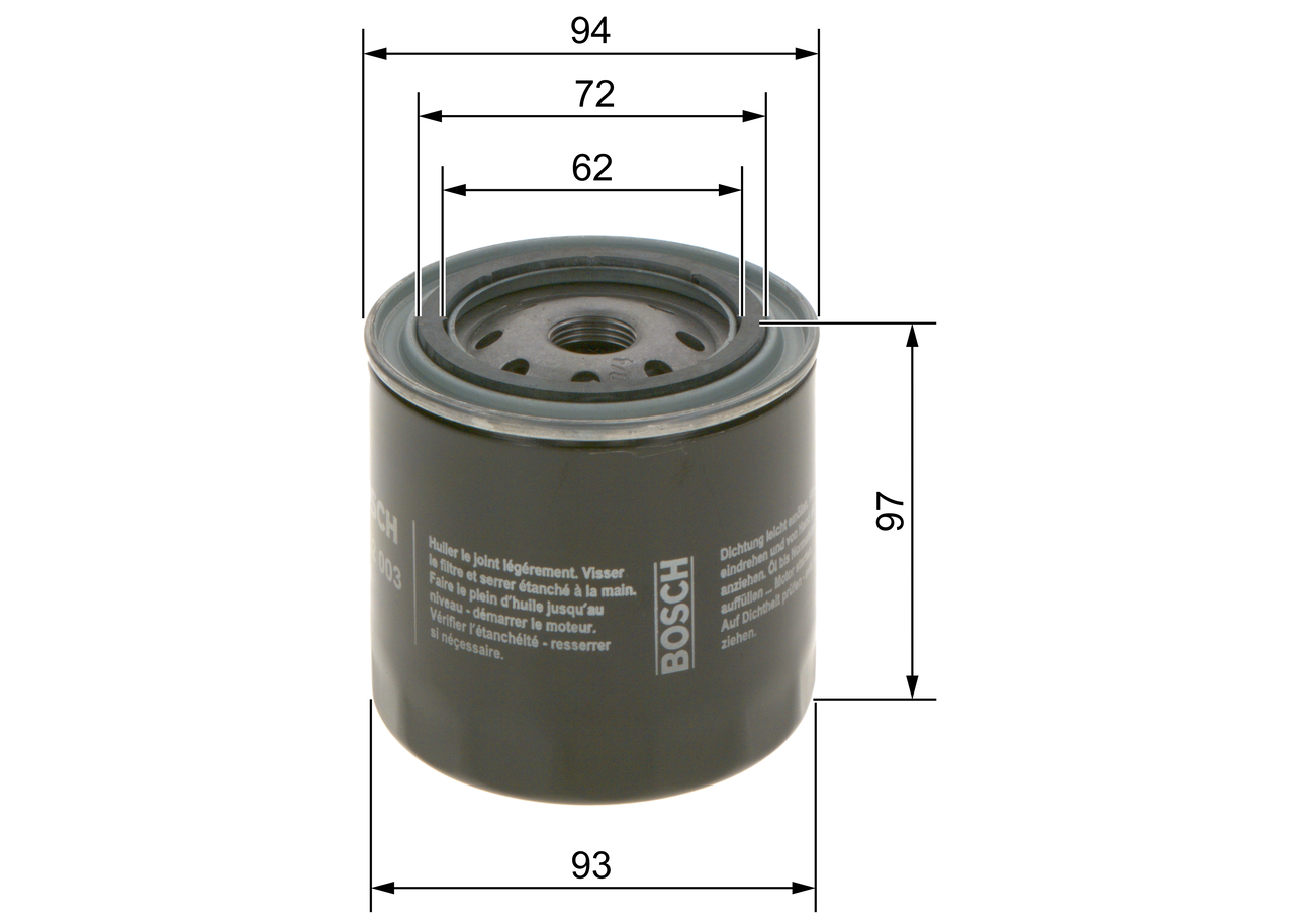 Filtro olio - 0 986 452 003 BOSCH