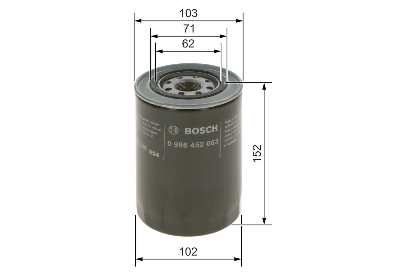 Oil Filter - 0 986 452 063 BOSCH