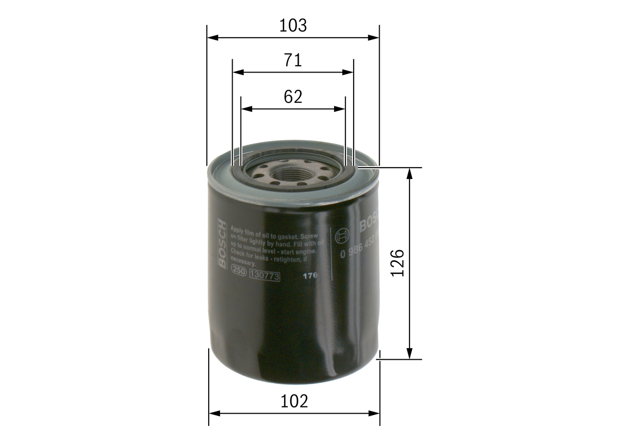 Filtro olio - 0 986 452 066 BOSCH