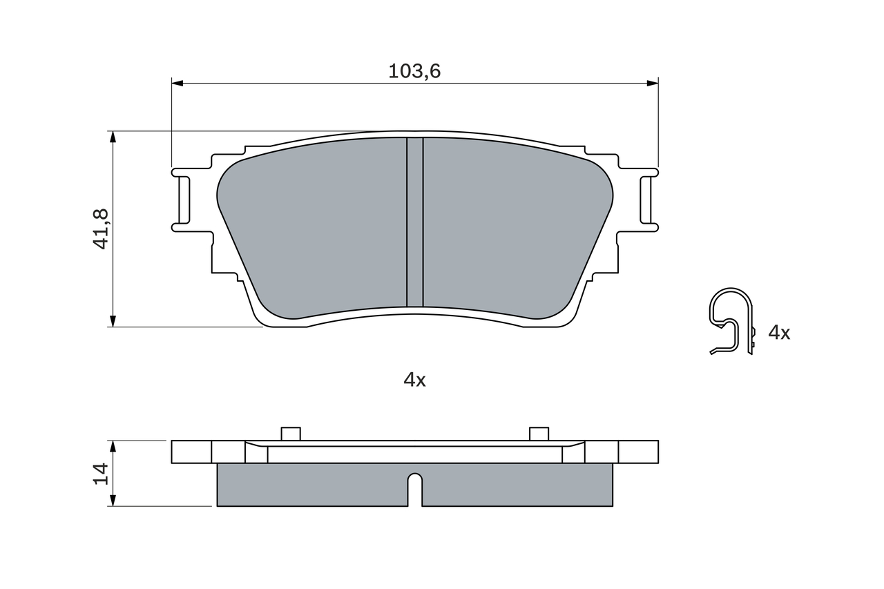 Brake Pad Set, disc brake - 0 986 460 008 BOSCH