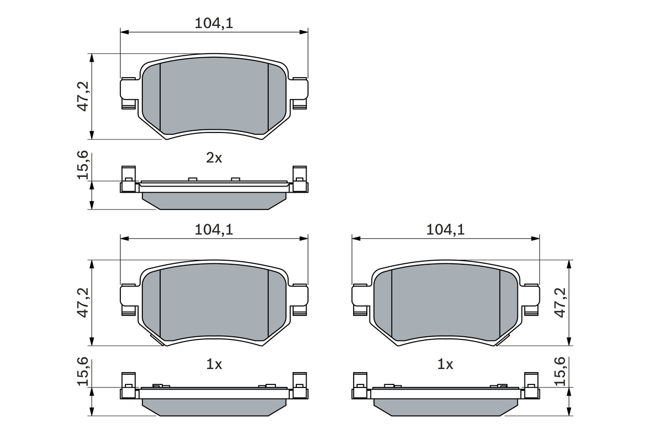 Brake Pad Set, disc brake - 0 986 460 010 BOSCH