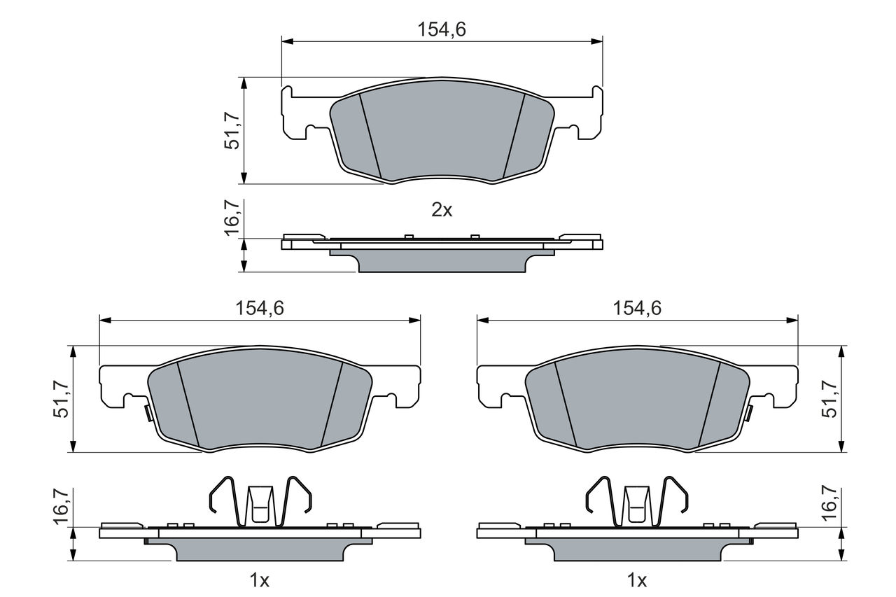 Brake Pad Set, disc brake - 0 986 460 018 BOSCH