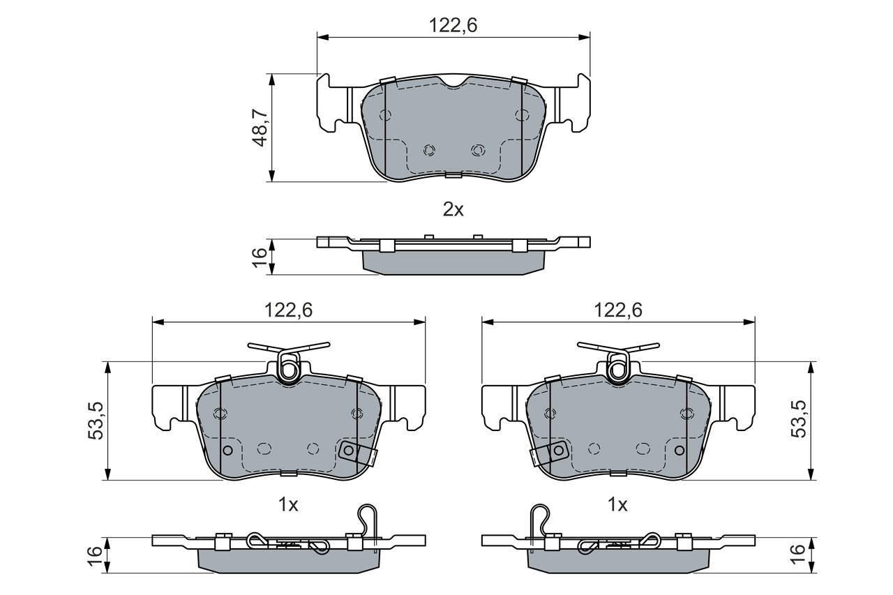 Brake Pad Set, disc brake - 0 986 460 019 BOSCH