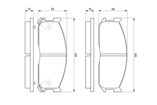 Brake Pad Set, disc brake - 0 986 460 020 BOSCH