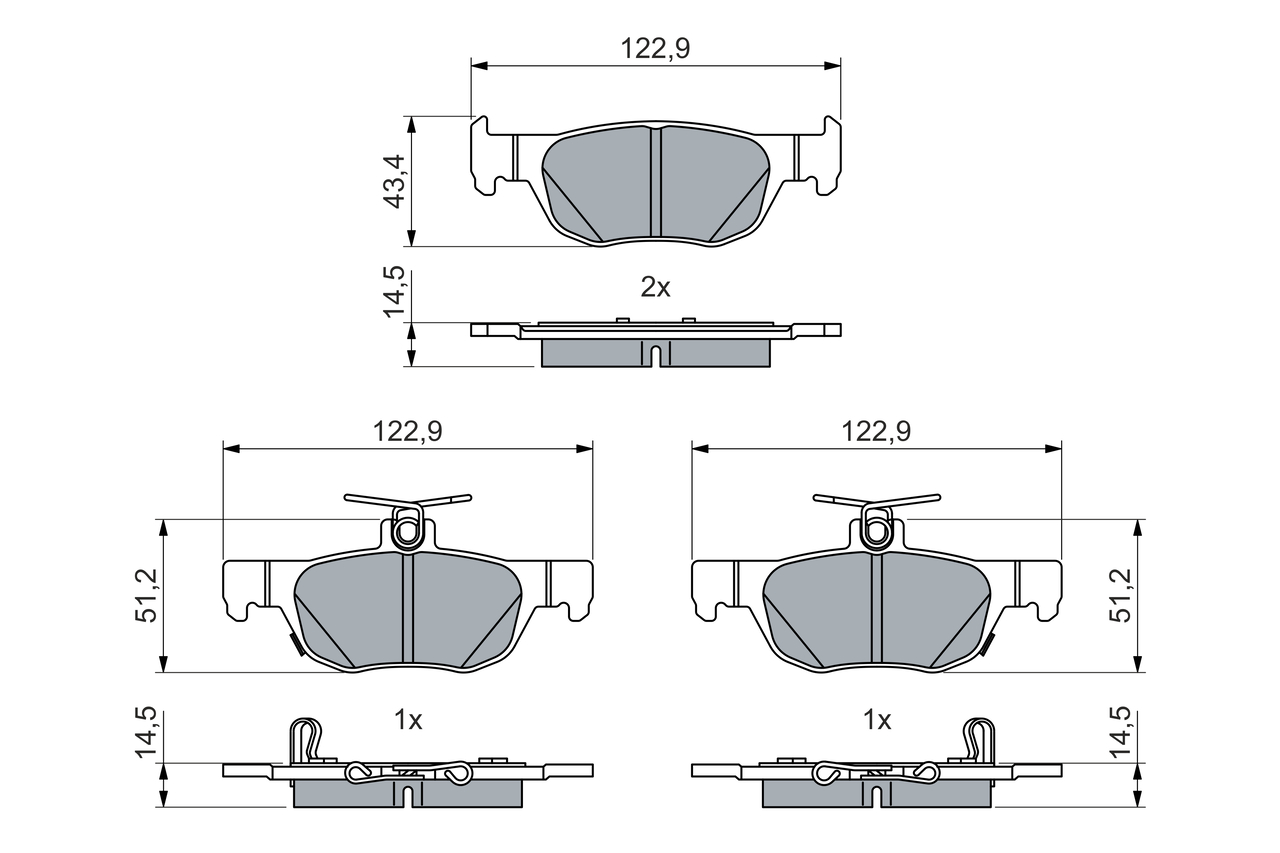 Brake Pad Set, disc brake - 0 986 460 027 BOSCH