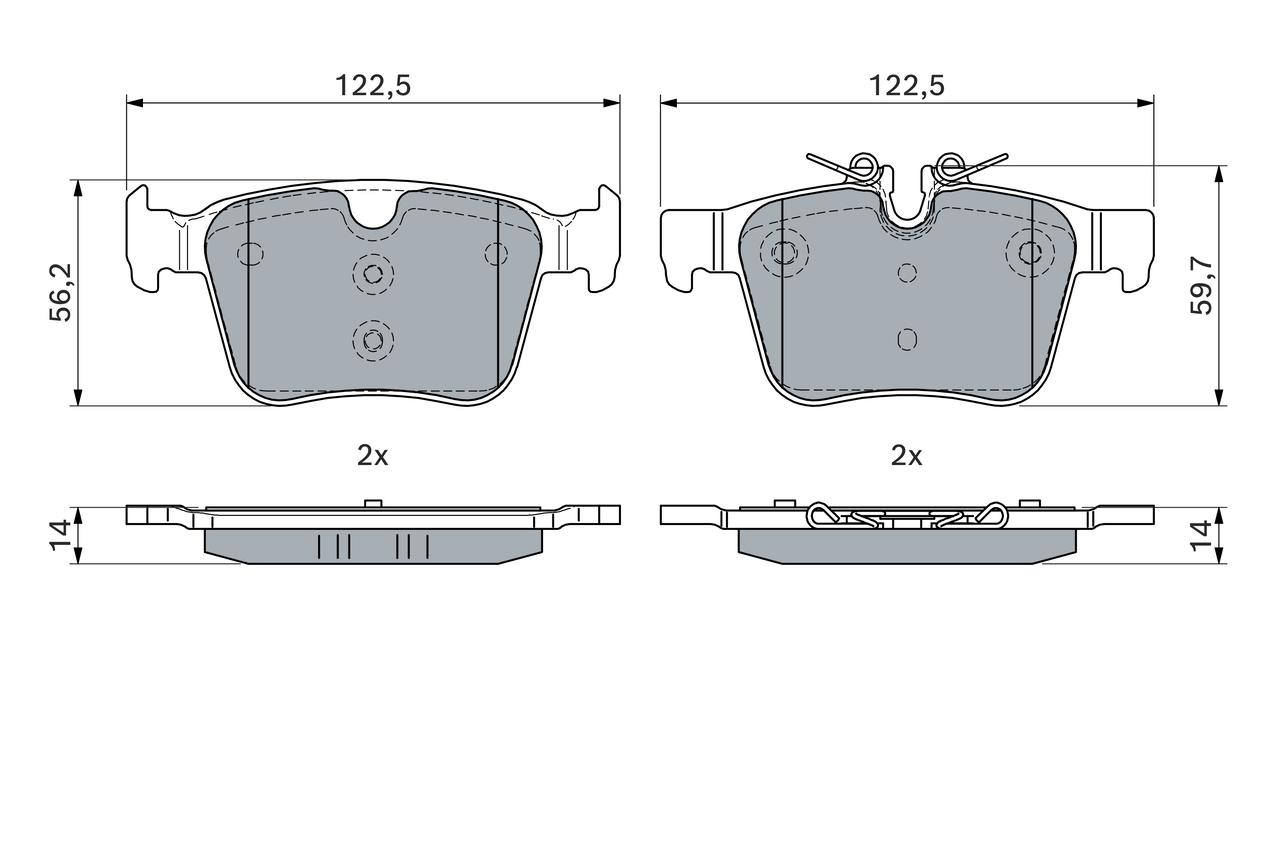 Brake Pad Set, disc brake - 0 986 460 034 BOSCH