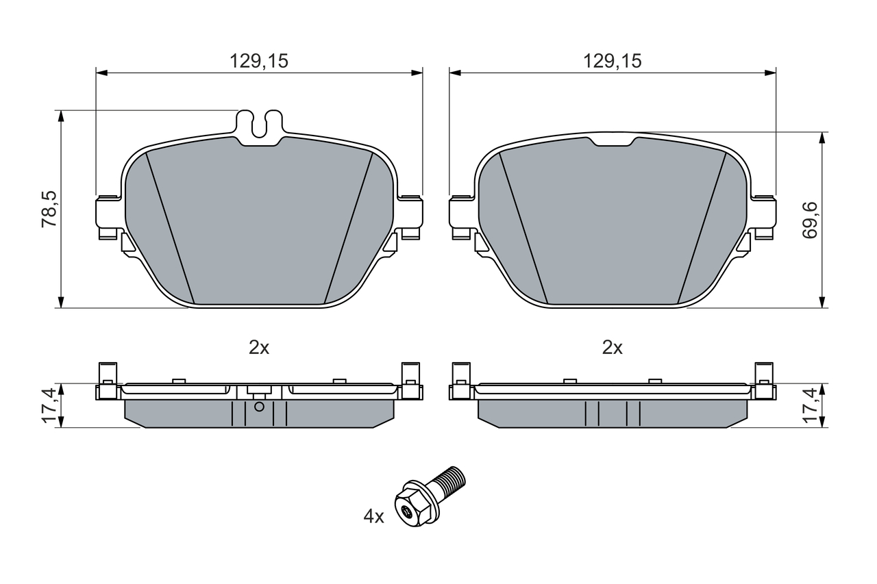 Brake Pad Set, disc brake - 0 986 460 039 BOSCH