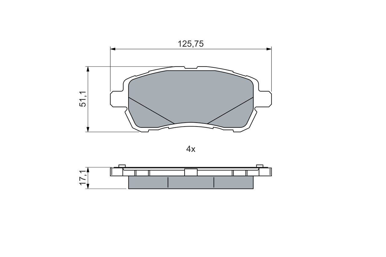 Brake Pad Set, disc brake - 0 986 460 048 BOSCH