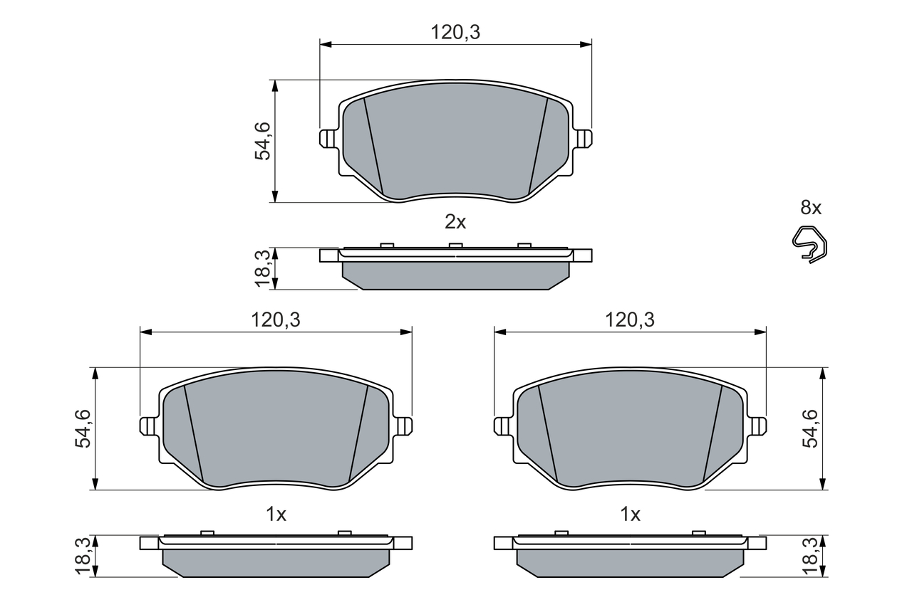 Brake Pad Set, disc brake - 0 986 460 063 BOSCH