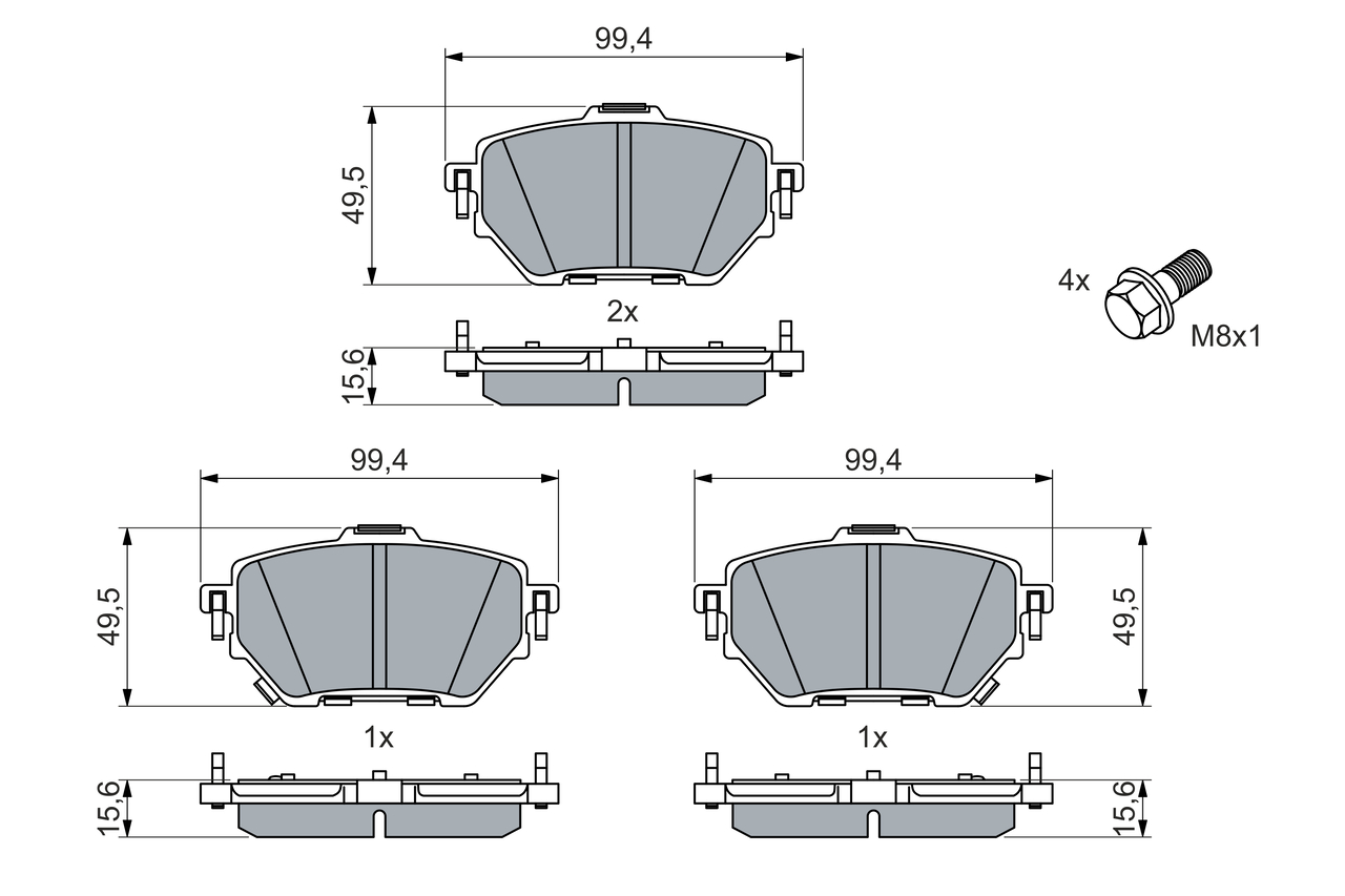 Brake Pad Set, disc brake - 0 986 460 066 BOSCH
