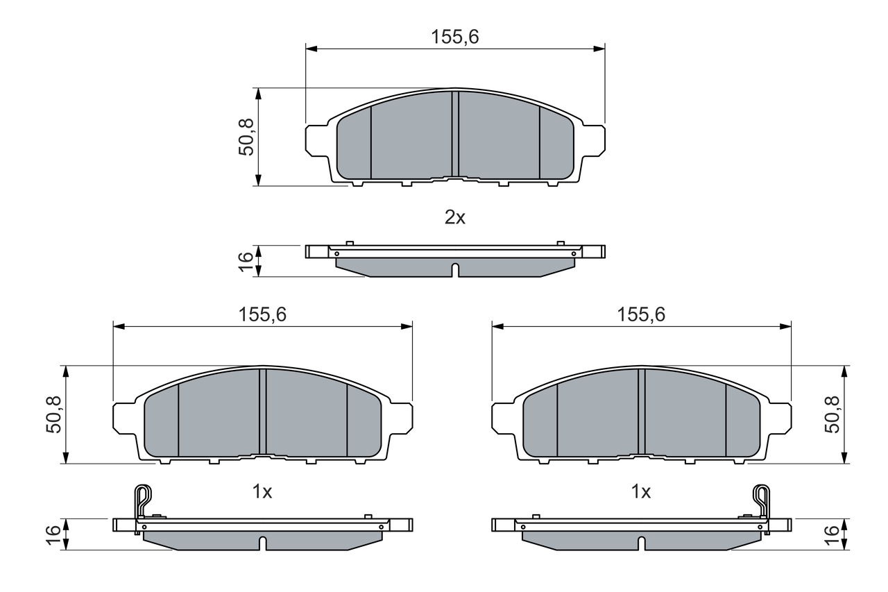 Brake Pad Set, disc brake - 0 986 460 069 BOSCH