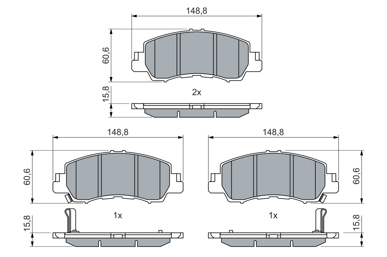 Brake Pad Set, disc brake - 0 986 460 070 BOSCH