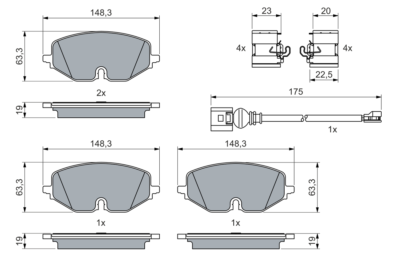 Brake Pad Set, disc brake - 0 986 460 072 BOSCH