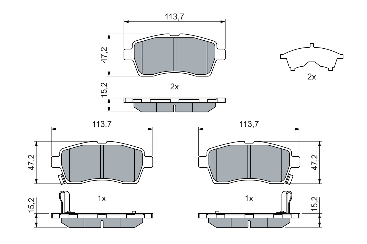 Brake Pad Set, disc brake - 0 986 460 075 BOSCH