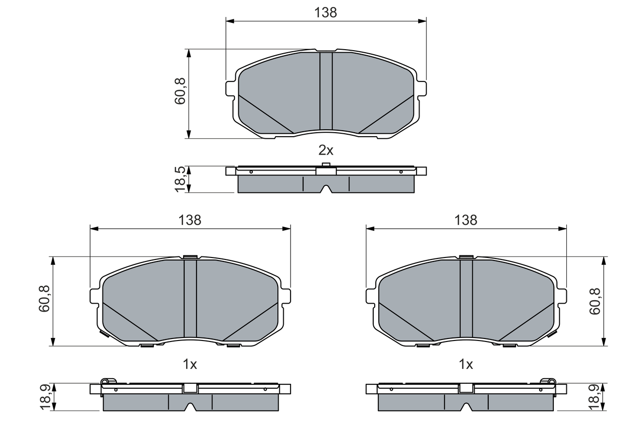 Brake Pad Set, disc brake - 0 986 460 077 BOSCH