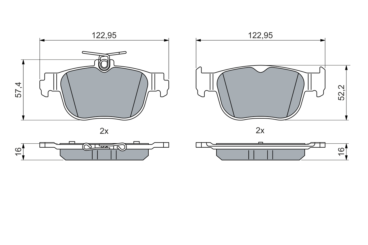 Brake Pad Set, disc brake - 0 986 460 083 BOSCH