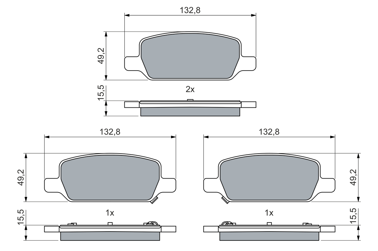 Brake Pad Set, disc brake - 0 986 460 086 BOSCH