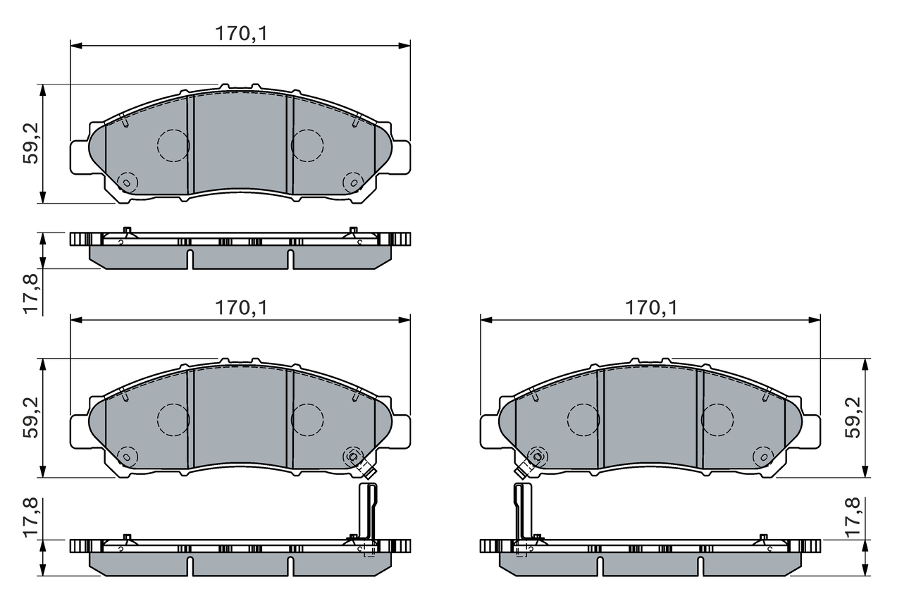 Brake Pad Set, disc brake - 0 986 460 117 BOSCH
