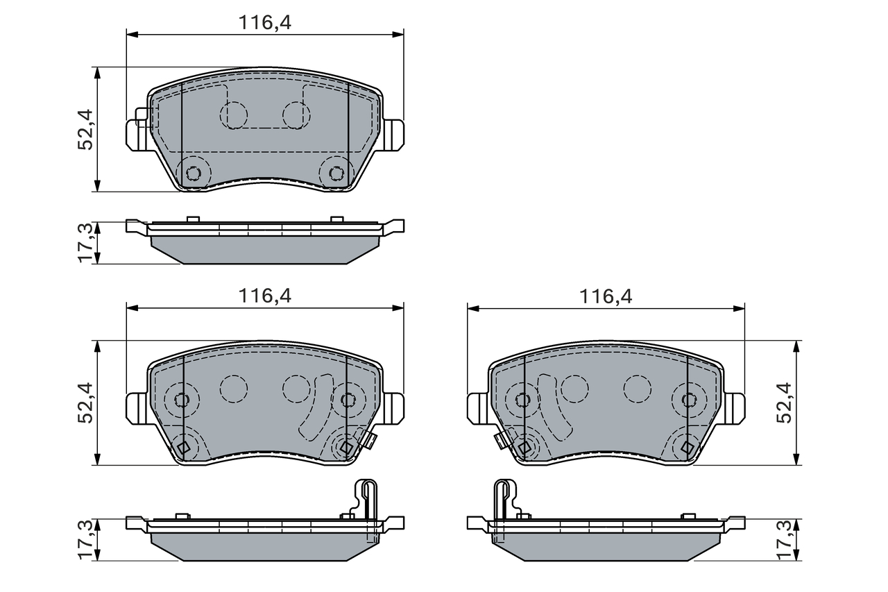 Brake Pad Set, disc brake - 0 986 460 123 BOSCH