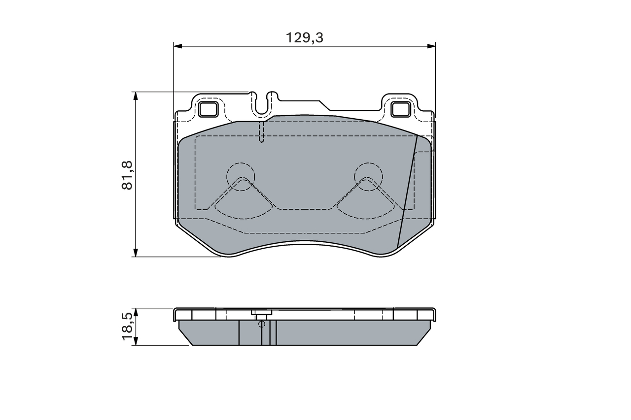 Brake Pad Set, disc brake - 0 986 460 127 BOSCH