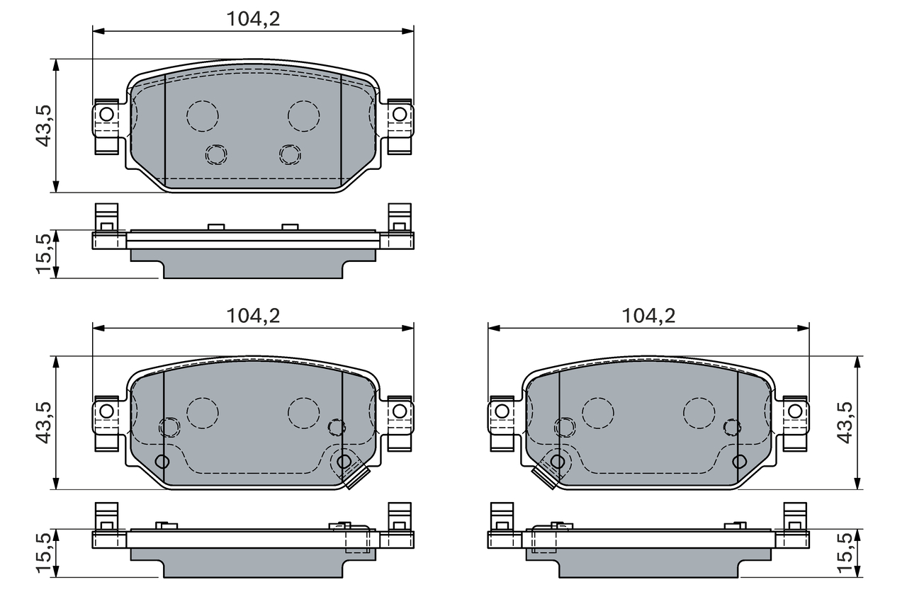 Brake Pad Set, disc brake - 0 986 460 135 BOSCH