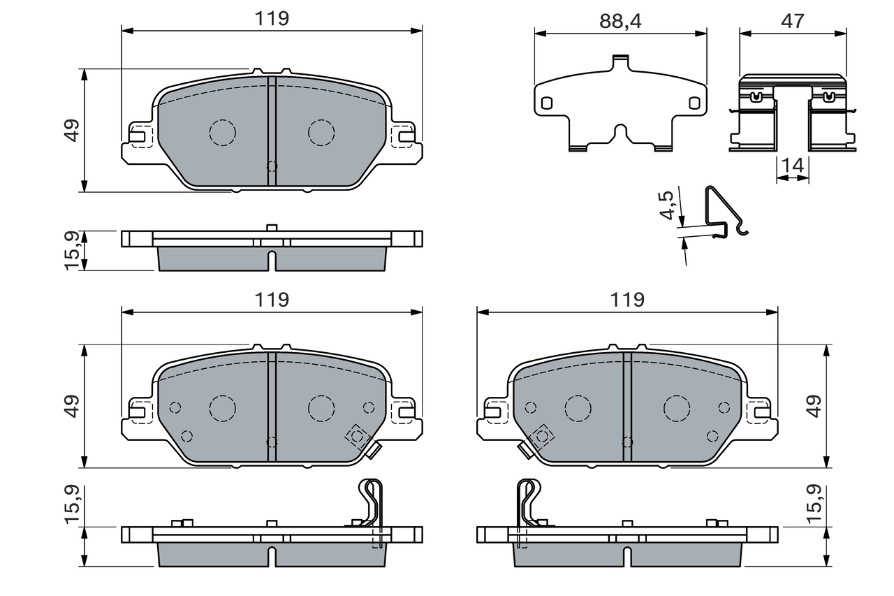Brake Pad Set, disc brake - 0 986 460 138 BOSCH